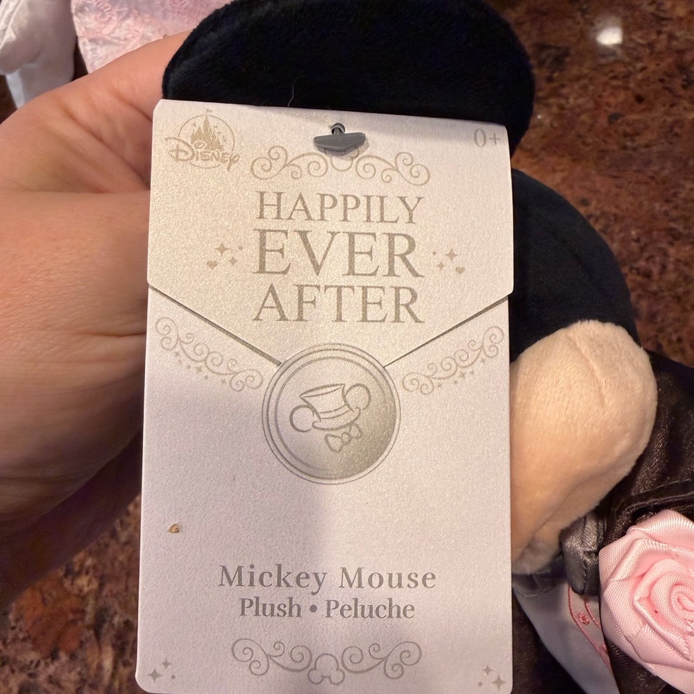Disney Mickey and Minnie Mouse Wedding Plush Set - Black, White, Pink - Picture 5 of 5